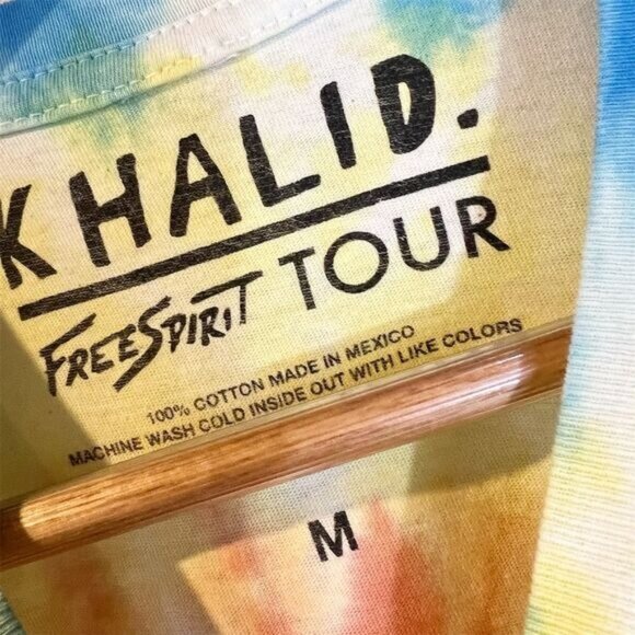 Khalid 2019 Free Spirit Concert Tour Tie Dye T-Shirt M Colorful Peace Merch - Picture 5 of 6